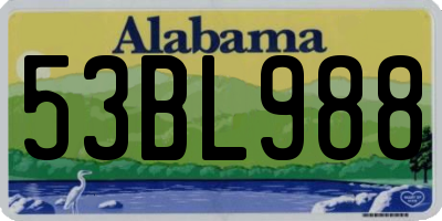 AL license plate 53BL988