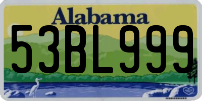 AL license plate 53BL999