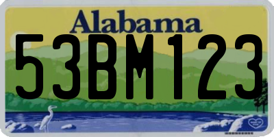 AL license plate 53BM123