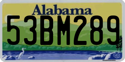 AL license plate 53BM289