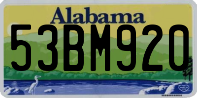 AL license plate 53BM920