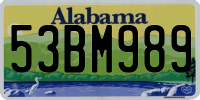AL license plate 53BM989