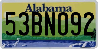 AL license plate 53BN092