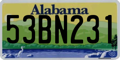 AL license plate 53BN231