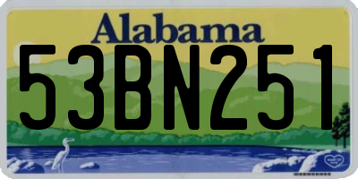 AL license plate 53BN251