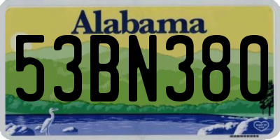 AL license plate 53BN380