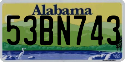 AL license plate 53BN743