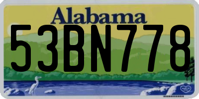 AL license plate 53BN778