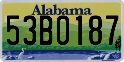 AL license plate 53BO187