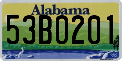 AL license plate 53BO201
