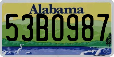 AL license plate 53BO987