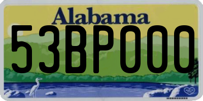 AL license plate 53BP000