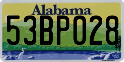 AL license plate 53BP028