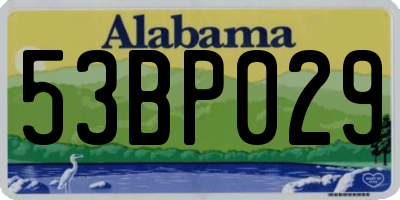 AL license plate 53BP029