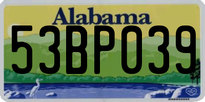AL license plate 53BP039
