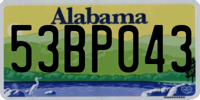 AL license plate 53BP043