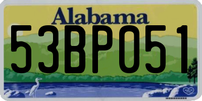 AL license plate 53BP051