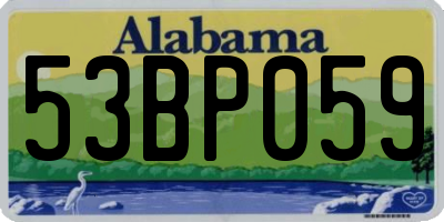 AL license plate 53BP059