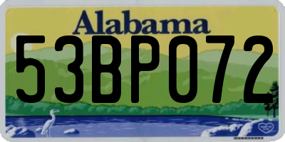 AL license plate 53BP072