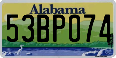 AL license plate 53BP074