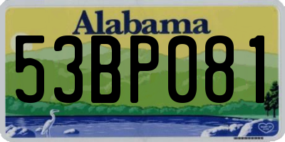 AL license plate 53BP081