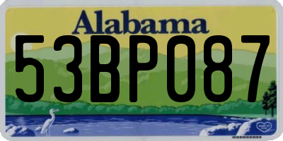 AL license plate 53BP087