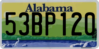 AL license plate 53BP120