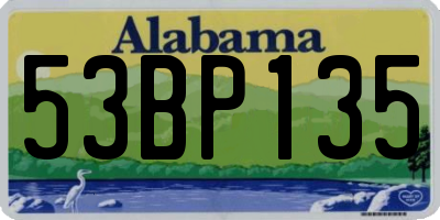 AL license plate 53BP135