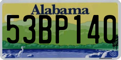 AL license plate 53BP140