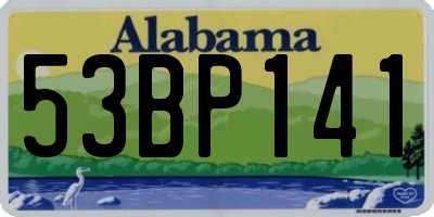 AL license plate 53BP141