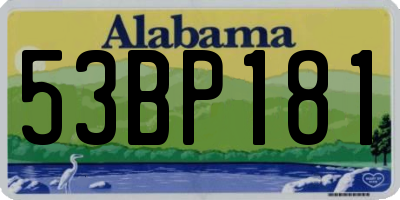AL license plate 53BP181