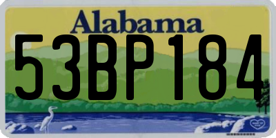 AL license plate 53BP184