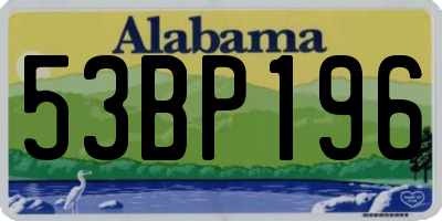 AL license plate 53BP196