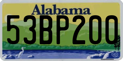 AL license plate 53BP200
