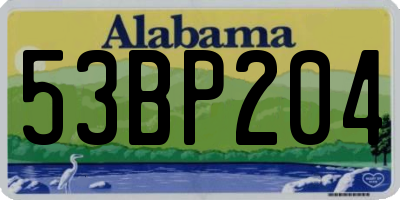 AL license plate 53BP204