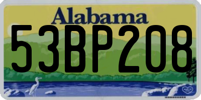 AL license plate 53BP208