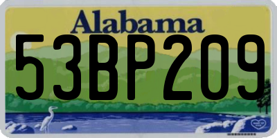 AL license plate 53BP209