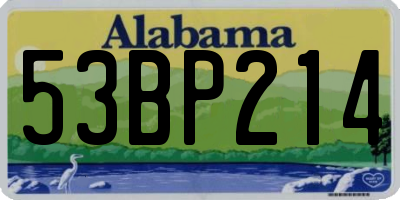 AL license plate 53BP214