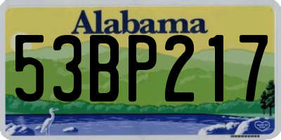 AL license plate 53BP217