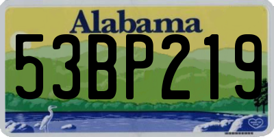 AL license plate 53BP219