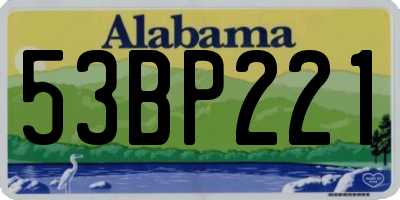 AL license plate 53BP221