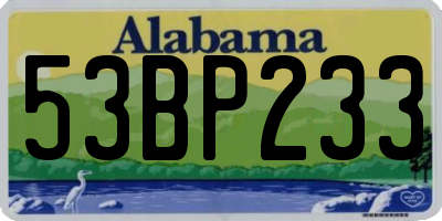 AL license plate 53BP233