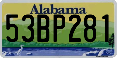 AL license plate 53BP281