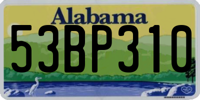 AL license plate 53BP310