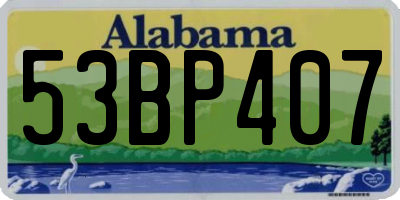 AL license plate 53BP407