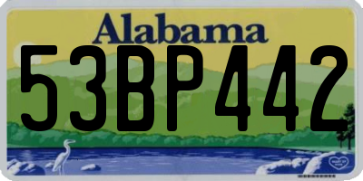 AL license plate 53BP442