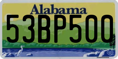 AL license plate 53BP500