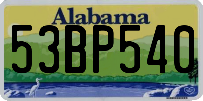 AL license plate 53BP540