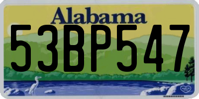 AL license plate 53BP547