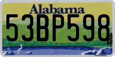 AL license plate 53BP598